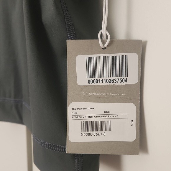 Everlane The Perform Tank in Pine green size XXS new with tag - Picture 11 of 16